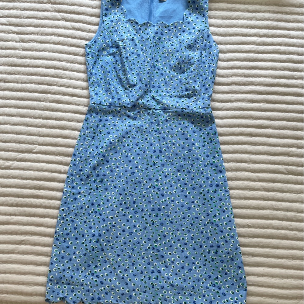 J. Crew Blue Floral Dress Size 00 Like New